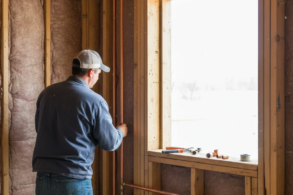Licensed plumber running new copper supply lines in a Glenville home